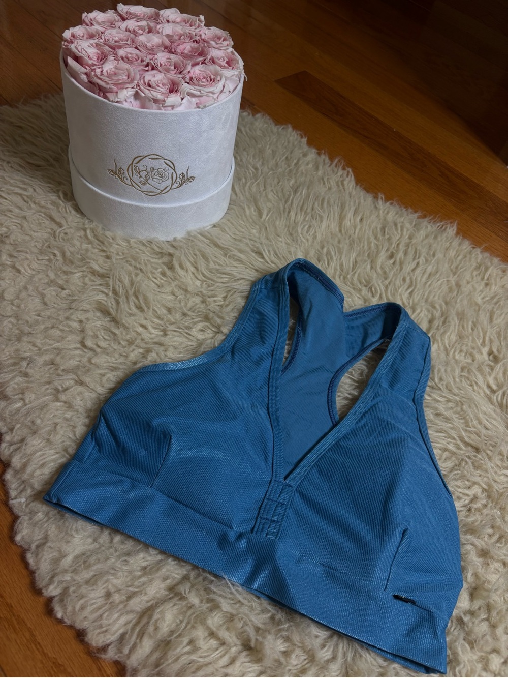 Supportive Blue Racerback Sports Bra - Unbranded - Picture 1 of 1